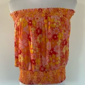 JANE+DELANCEY pink, and orange tube top